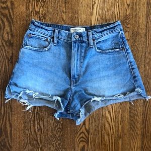 Denim high rise cutoff shorts